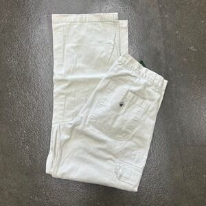 Vintage Jordache 31x31 Cream Wide Leg Baggy Straight Leg Cotton Cargo Pants